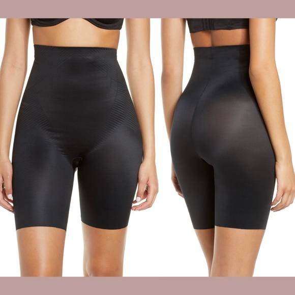 NWT Spanx [ Small ] Thinstincts 2.0 High Waist Mid Thigh Shorts‎ Black